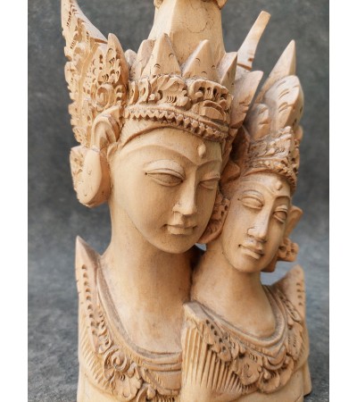 Rama and Sita - Balinese wood carving