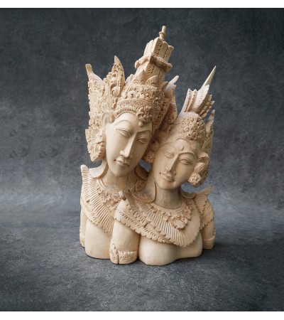 Rama and Sita - Balinese wood sculpture