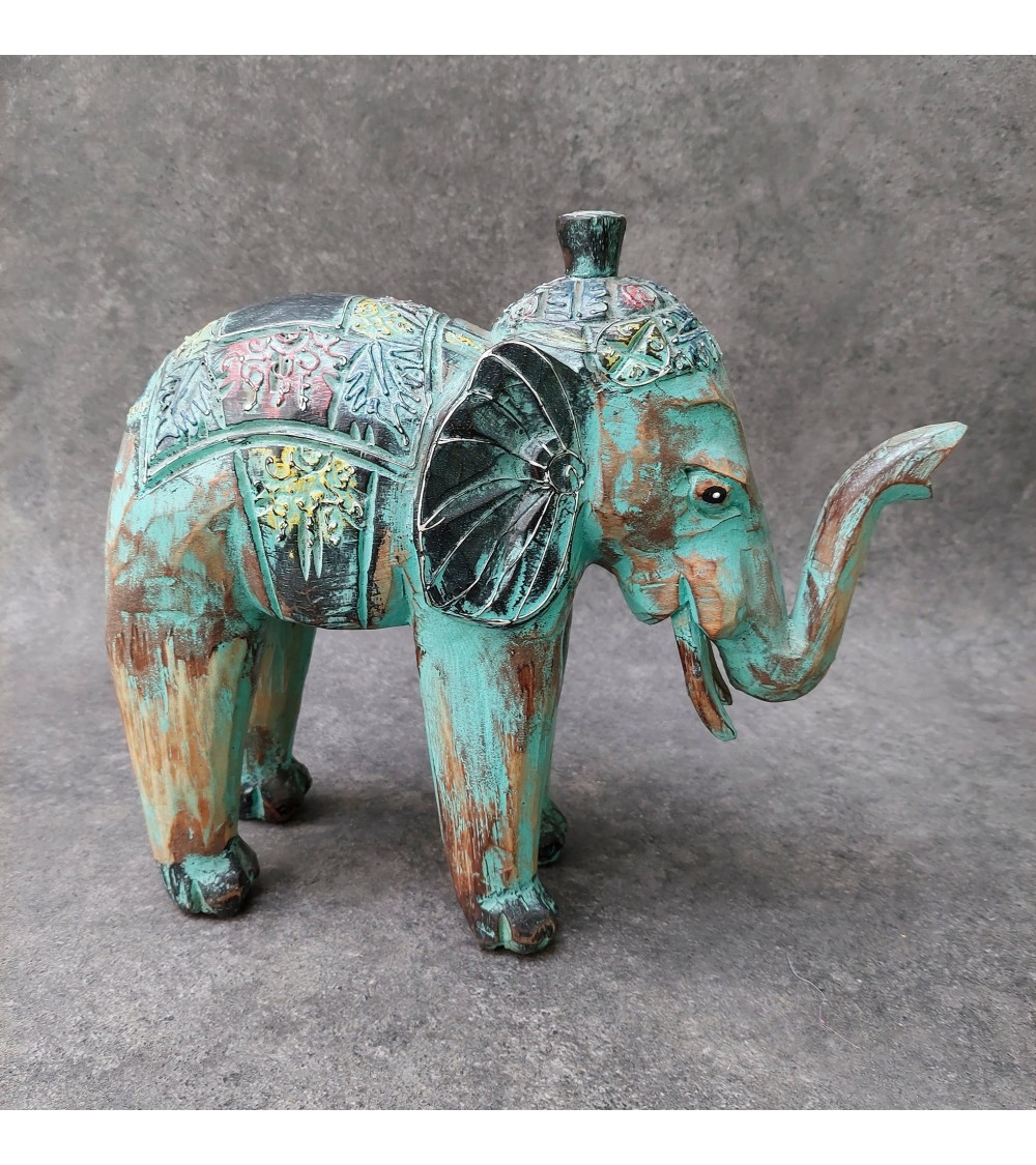 Balinese Sculpture - Hand-painted wood elephant Balinese Sculpture - Hand-painted wood elephant