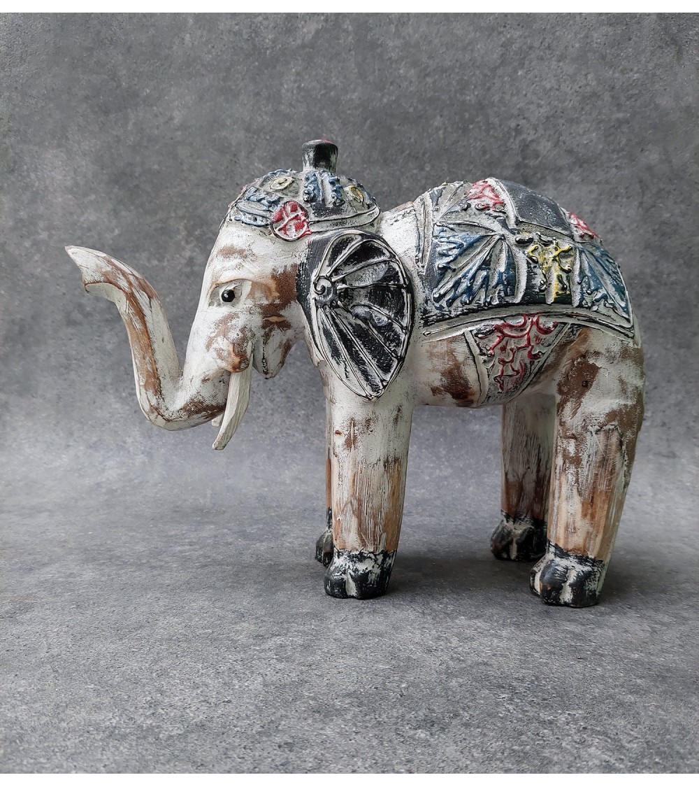 Balinese Sculpture - Hand-painted wood elephant Balinese Sculpture - Hand-painted wood elephant