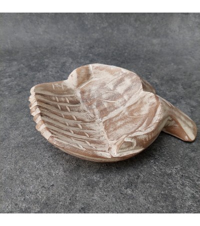 Hand carved suar wood bowl - Two joined hands