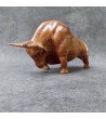 Sculpture - Charging bull of wood