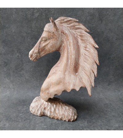 Balinese Sculpture - Suar wood horse head