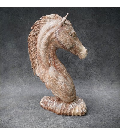 Balinese Sculpture - Suar wood horse head