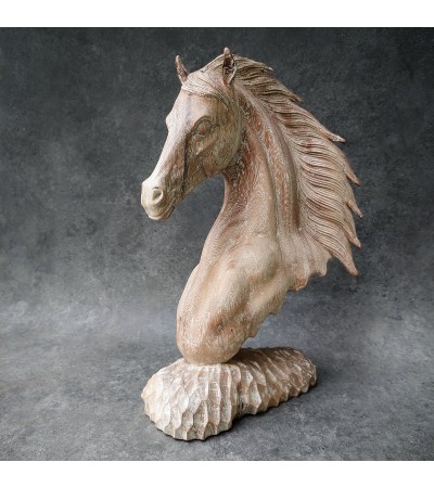 Balinese Sculpture - Suar wood horse head