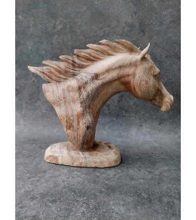 Balinese Sculpture - Suar wood horse head