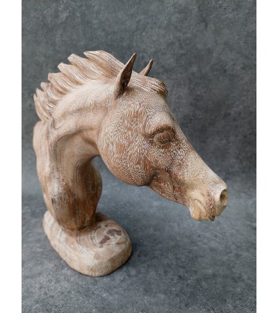 Balinese Sculpture - Suar wood horse head