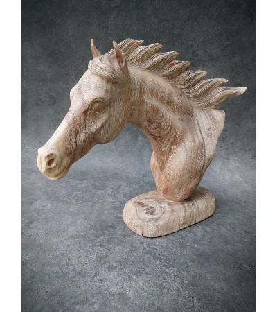 Balinese Sculpture - Suar wood horse head