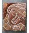 Buddha - carved and painted image, wooden panel