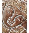 Buddha - carved and painted image, wooden panel