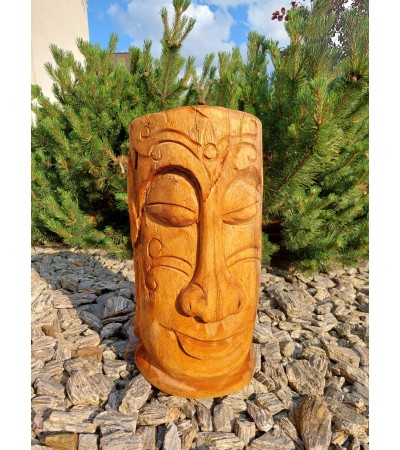 "Smile of Serenity" sculpture in suar wood