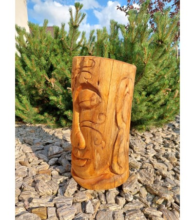 "Smile of Serenity" sculpture in suar wood