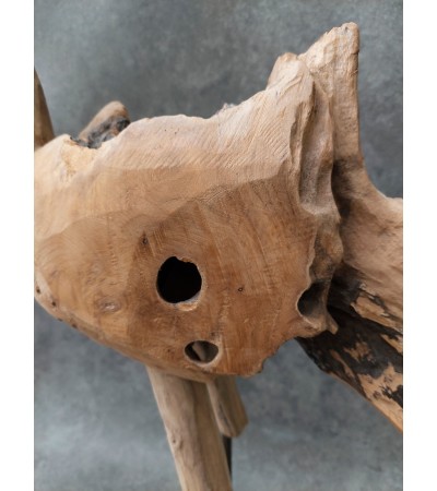 Crane - teak wood carving, L-size