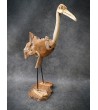 Crane - teak wood carving, L-size