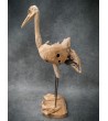 Crane - teak wood carving, L-size
