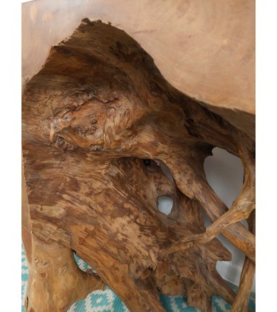 Giant console made from natural teak root