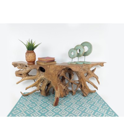 Giant console made from natural teak root
