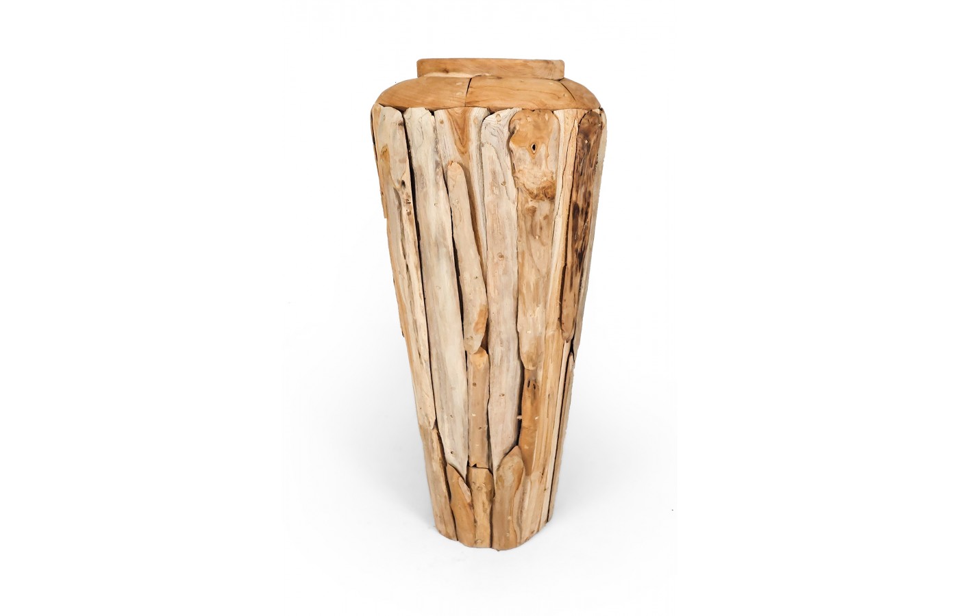 Amfora ogrodowa z drewna odzyskanego 90, teak Amfora ogrodowa z drewna odzyskanego 90, teak