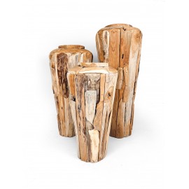 Amfora ogrodowa z drewna odzyskanego 110, teak