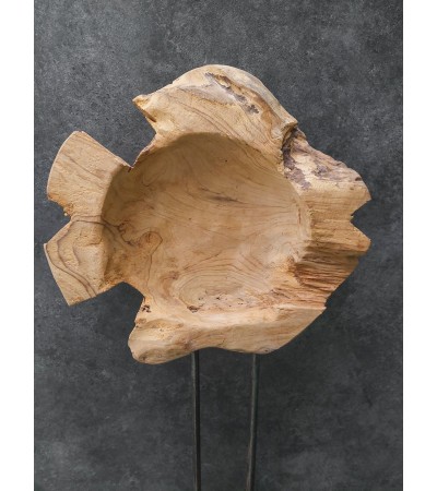 Garden sculpture Fish, teak wood