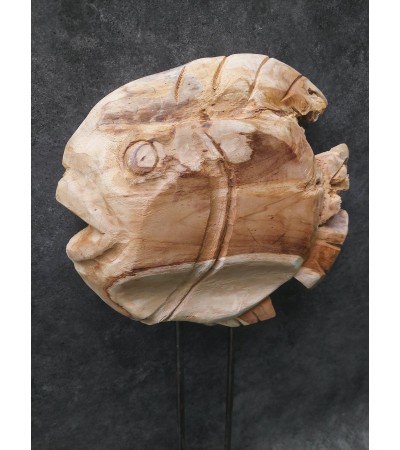 Garden sculpture Fish, teak wood