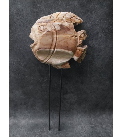 Garden sculpture Fish, teak wood