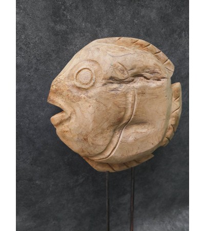 Garden sculpture Fish, teak wood