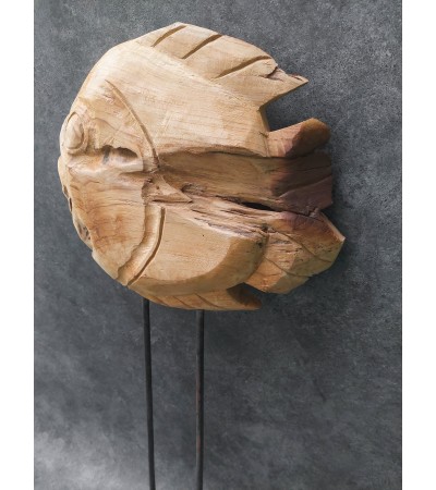 Garden sculpture Fish, teak wood