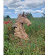 Horse Sculpture from reclaimed teak wood