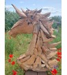 Horse Sculpture from reclaimed teak wood