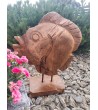 Duża balijska rzeźba ogrodowa - Ryba, teak