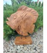 Duża balijska rzeźba ogrodowa - Ryba, teak