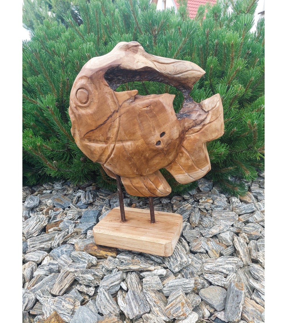 Balijska rzeźba ogrodowa - Ryba, teak Balijska rzeźba ogrodowa - Ryba, teak