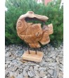 Garden sculpture Fish, teak wood