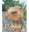 Balijska rzeźba ogrodowa - Ryba, teak
