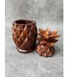 Pineapple fruit-shaped teak casket