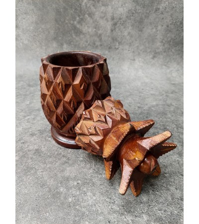 Pineapple fruit-shaped teak casket