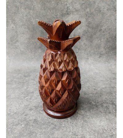 Pineapple fruit-shaped teak casket