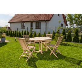 Set of garden furniture: table, 4 chairs and umbrella