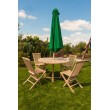 Set of garden furniture: table, 4 chairs and umbrella