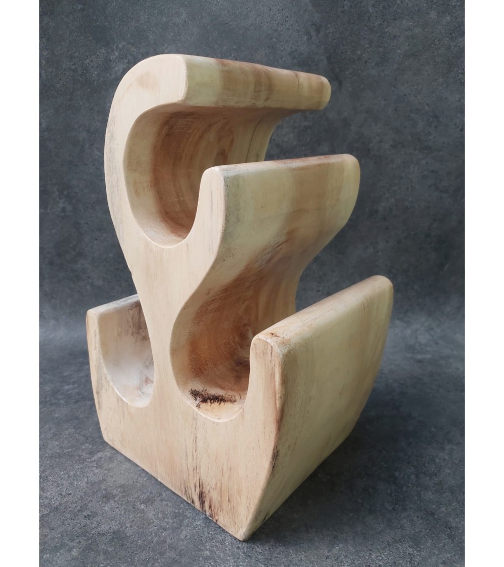 Original Wine Rack 3 Bottle, Solid Suar Wood