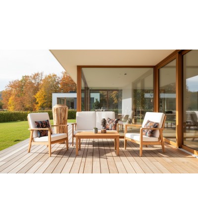KUBU - a teak wood set of garden furniture