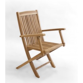 Folding garden chair with armrests, Teak wood