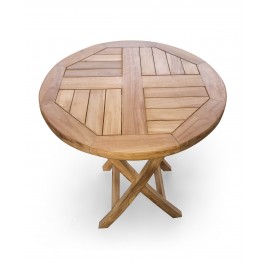 Stół ogrodowy okrągły Andir składany - 50/75 cm Teak