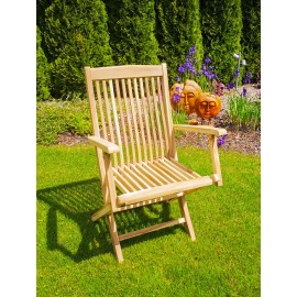 Folding garden chair with armrests, Teak wood