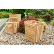 Set of 3 pots, teak wood