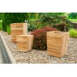 Set of 3 pots, teak wood