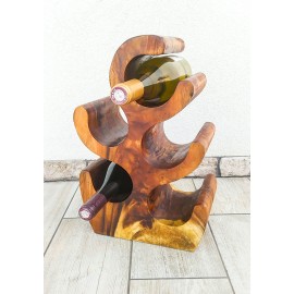 Original Wine Rack 5 Bottle, Solid Suar Wood