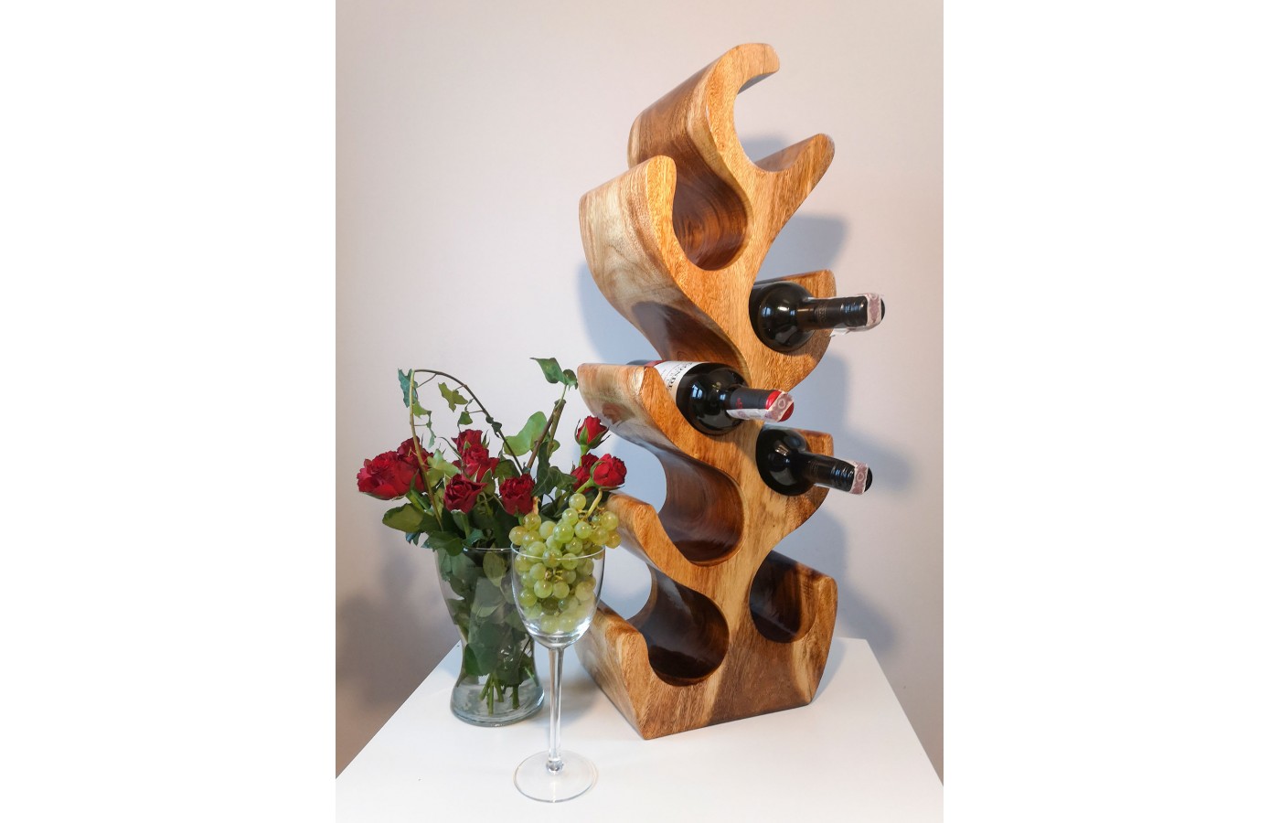 Original Wine Rack 8 Bottle, Solid Suar Wood