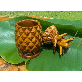Pineapple fruit-shaped teak casket